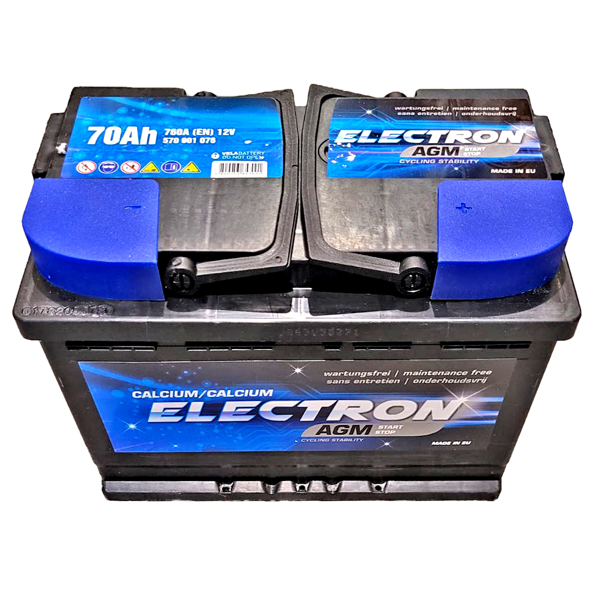 Акумулятор ELECTRON START-STOP AGM 70Ah Ев (-/+) 760EN